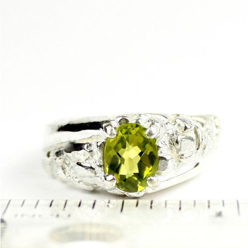 Peridot, 925 Sterling Silver Men's Ring, SR368