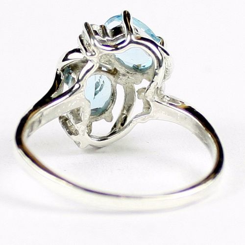 Swiss Blue Topaz, 925 Sterling Silver Ladies Ring, SR016