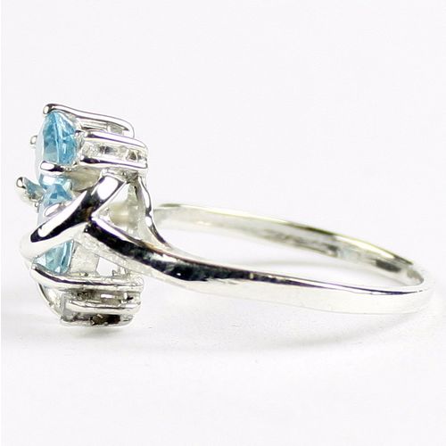 Swiss Blue Topaz, 925 Sterling Silver Ladies Ring, SR016