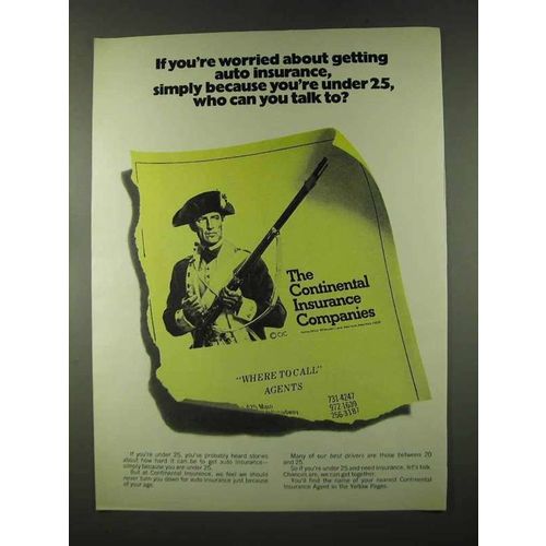 1973 Continental Insurance Ad - You're Under 25