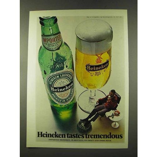 1973 Heineken Beer Ad - Tastes Tremendous