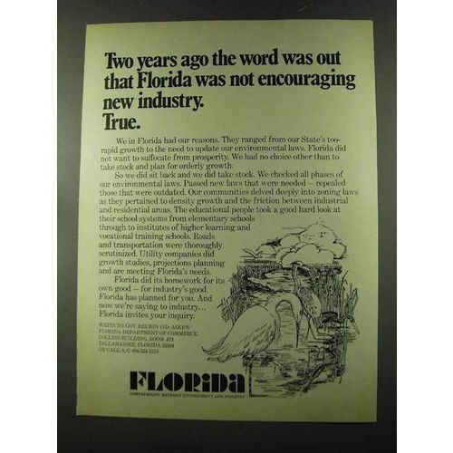 1973 Florida Commerce Ad - Encouraging New Industry