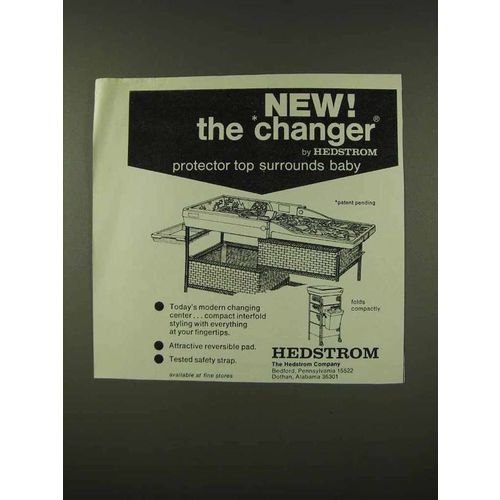 1973 Hedstrom Changer Ad - Protector Top Surrounds Baby
