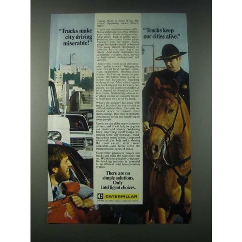 1977 Caterpillar Tractor Co. Ad - Trucks Make City Driving Miserable