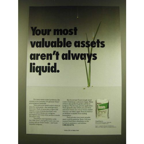 1990 Elanco Team Ad - Your most valuable assets aren't always liquid