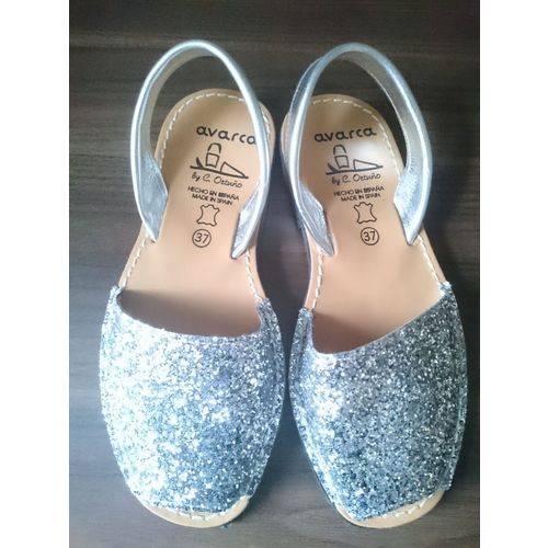 Women’s Avarca Silver Glitter Sling Back Sandals