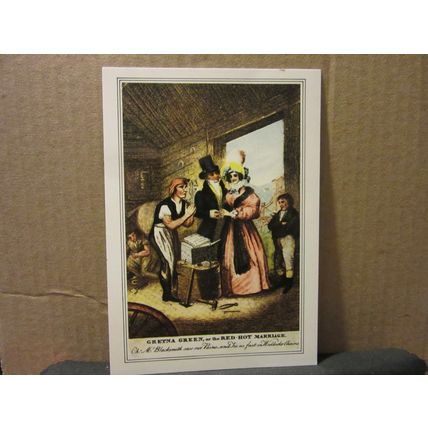 RED HOT MARRIAGE, GRETNA GREEN,SCOTLAND unused postcard 'Hail Caledonia' serie =