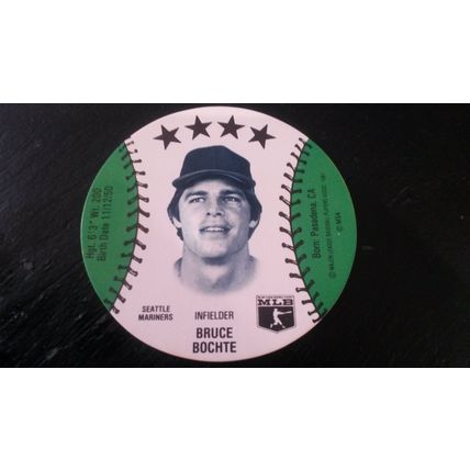 1981 MSA Disc Blank Back Bruce Bochte Excellent-Mint (6) Seattle Mariners