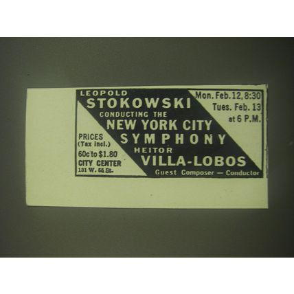 1945 New York City Symphony Advertisement - Leopold Stokowski conducting