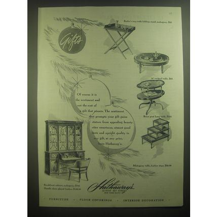 1945 Hathaway's Furniture Advertisement - Butler's Tray, Cocktail Table