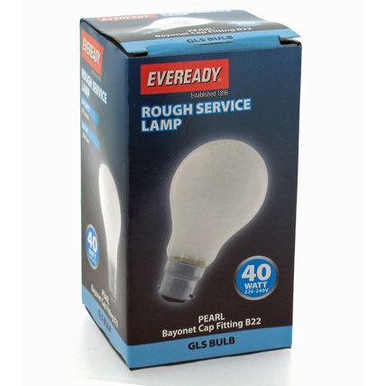 10x Eveready 40w Pearl BC Bayonet GLS Light Bulb Warm White Fully Dimmable