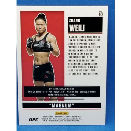 2021 Panini Contenders Season Ticket UFC #10 Zhang Weili