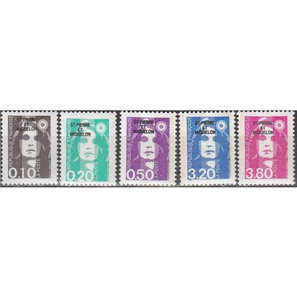 Saint-Pierre & Miquelon 1990 Michel 589 - 593 Neuf ** Cote (2007) 4.60 €