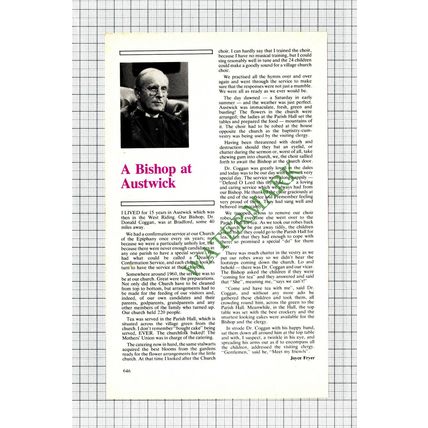 Dr Donald Coggan Bishop Austwick Bradford - 1983 Article