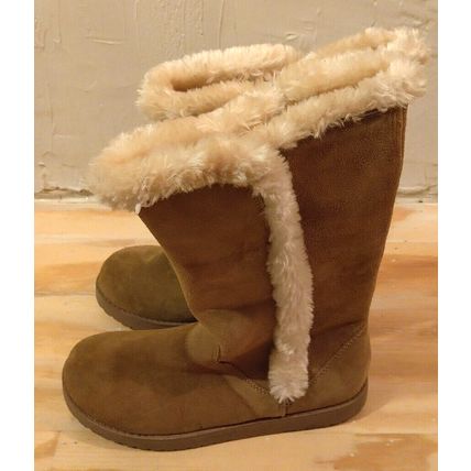 NWT Universal Thread Natural Suede Fur Boots Size 8 Ladies Fall Winter