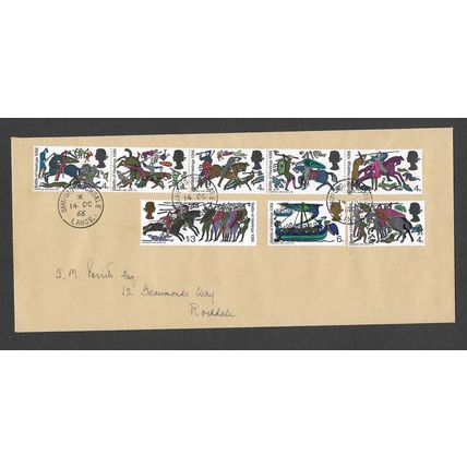 GREAT BRITAIN 1966 14th OCT ANN BATTLE OF HASTINGS SET 8V PLAIN FIRST DAY COVER