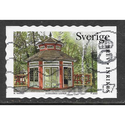 SWEDEN 2003 HOUSES BUILDINGS LUSTHUS GODEGARDS USED SELF ADHESIVE DIE CUT