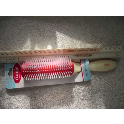 Annie Flare Rubber Cushion Base Hair Brush Stiff Plastic Bristles Denman Wig