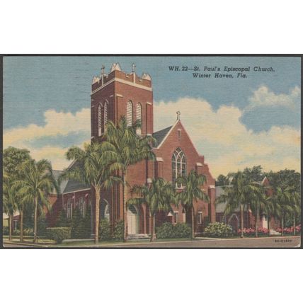 St Paul's Episcopal Church, Winter Haven, Florida, 1953 - Curt Teich Postcard