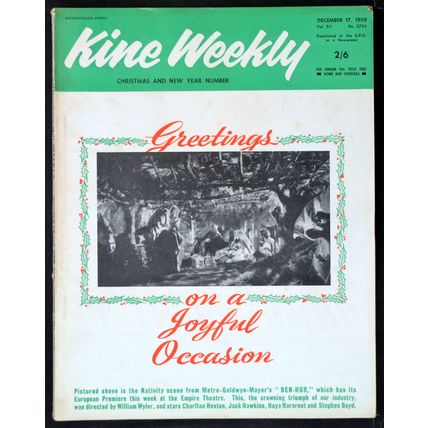 KINE WEEKLY 1959 Third Man on the Mountain, Battle of the Sexes UK MAGAZINE
