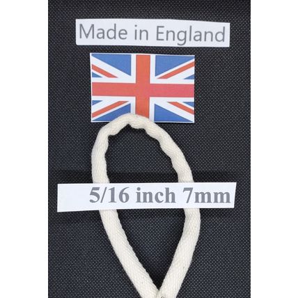 Oil lamp wick round cotton 36 inch long and 5/16 or 7mm diameter made in England