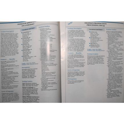 1989 Digital Equipment Corp Seminars Catalog - For Technical & Management