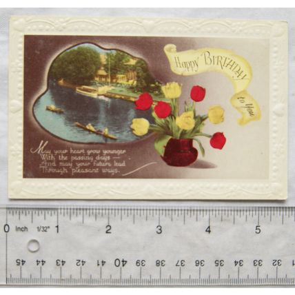 vintage postcard Happy Birthday - May Your Heart Grow Younger