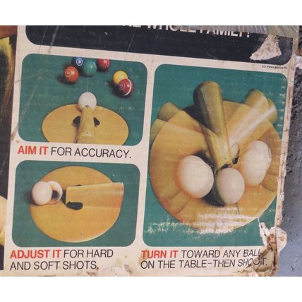 Vintage 1972 Milton Bradley Pivot Pool Tabletop Pieces 11 balls & rack