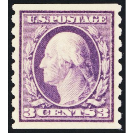 394, Mint XF NH 3¢ - Coil - Well Centered Stamp - Stuart Katz
