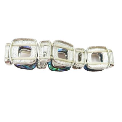 Paua Shell Linked Square Stretch Bracelet Ladies Jewellery Gift