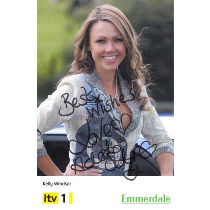 Kelly Windsor Emmerdale Farm Rare Hand Signed Cast Card Photo & Love Heart