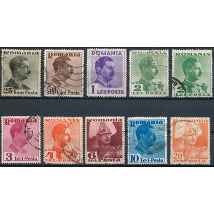 King Carol II: 10 Values - Romania 1935 - FH - MiNr 489/94, 496, 498, 502 & 506