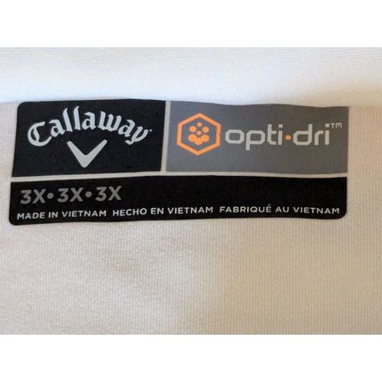 Callaway Mens Polo Golf Shirt Opti-Dri Blue 3X Polyester Blend Light Airy White