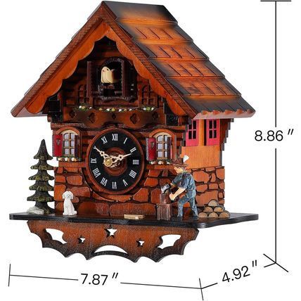 Kintrot Cuckoo Clock Traditional Black Forest Clock Antique Wooden Pendulum Quar
