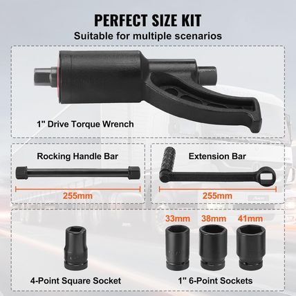VEVOR Torque Multiplier, Heavy Duty Torque Multiplier Wrench Set, 1 Inch Drive L