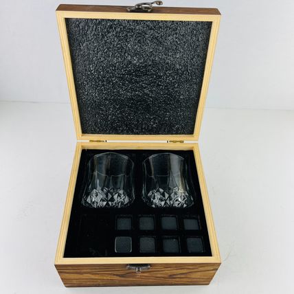 Mirror Sky Whiskey Bourbon Rocks Glass & Stones Box Set Unused