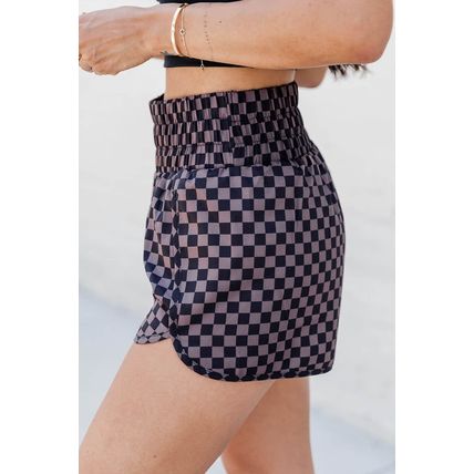 Brown Leopard High Waisted Athletic Shorts