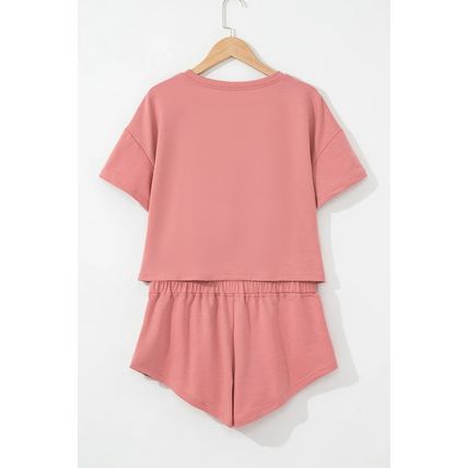 Blossom Sequin Horse Shoe Cropped Tee and High Waist Skort Set