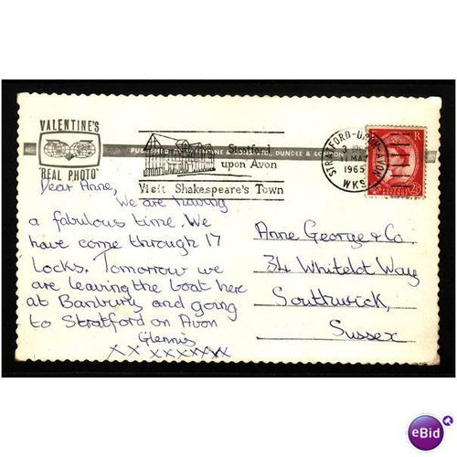 BANBURY 1965 MULTIVIEW VALENTINES REAL PHOTO NICE POST CARD STRATFORD ON AVON