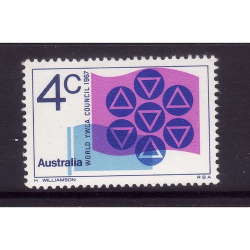 AUSTRALIA 1967 SG 412 4c WORLD YMCA M MINT