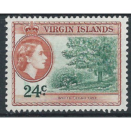 Virgin Islands 1956 SG157 24c Myrtle-Green & Brown-Orange Mounted Mint . ..