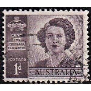 AUSTRALIA, 1947 1d QEII, SG 222 (Scott #210), used
