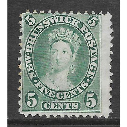 NEW BRUNSWICK SG14 QV 5cents GREEN MINT NO GUM & thin