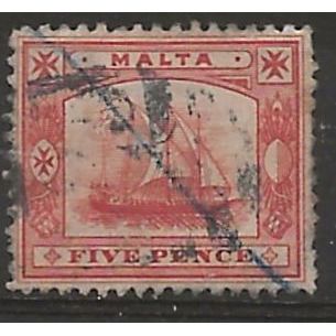 Malta 1905 SG59 5d Vermilion Good Used . ..