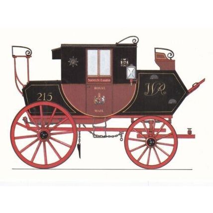 Norwich-London Mail Coach 1830 Postcard National Postal Museum VGC
