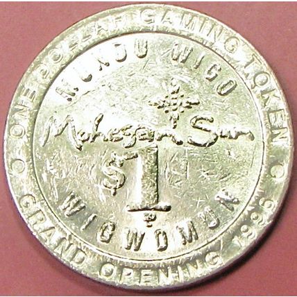 Mohegan Sun. $1 Casino Token. Uncasville, CT. 21A.