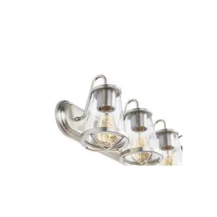 H D Georgina 30" 4-Lt Brushed Nickel Industrial Rustic Vanity w/ Clear Shades