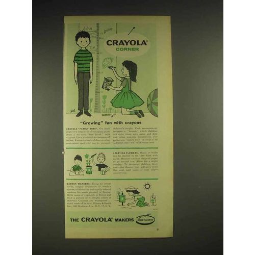 1959 Birney & Smith Crayola Crayons Ad - Growing Fun