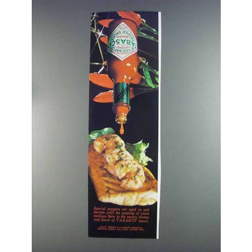 1980 Tabasco Pepper Sauce Ad - Aged in Oak Barrels