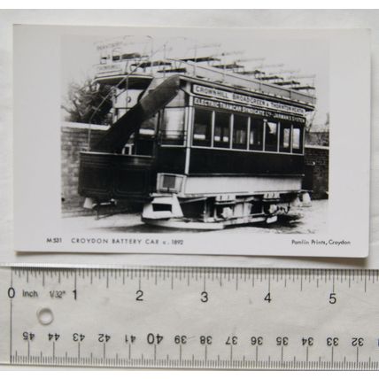 1960/70s postcard Croydon Battery Car c.1892